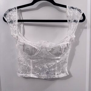 Princess Polly Shakman Lace Top White